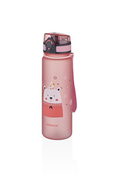 Uzspace Okul Su Matarası - Desenli - 500ml - Tritan Suluk Soft Touch