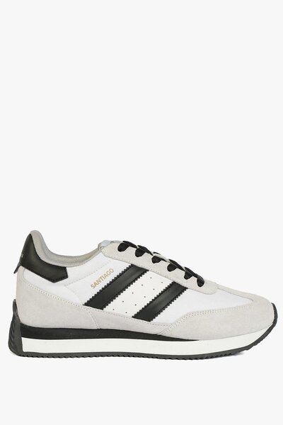 Hammer Jack 101-24985-m Santiago Leather Sneaker Men's Sports Shoes White-Black