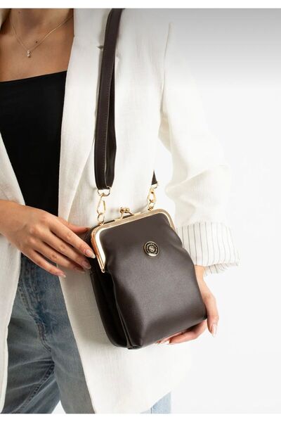 Sanmorris Women's Bitter Brown Clip-On Scholarship Shoulder Bag