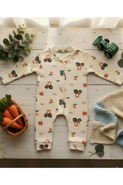 Nexvora Baby Red Tractor Carrot Jumpsuit – 3 Months 6 Months 9 Months Cotton ...