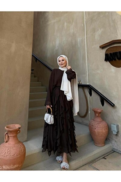 silanbutikco Şifon kumaş şık tasarımlı alt üst etekli premium takım