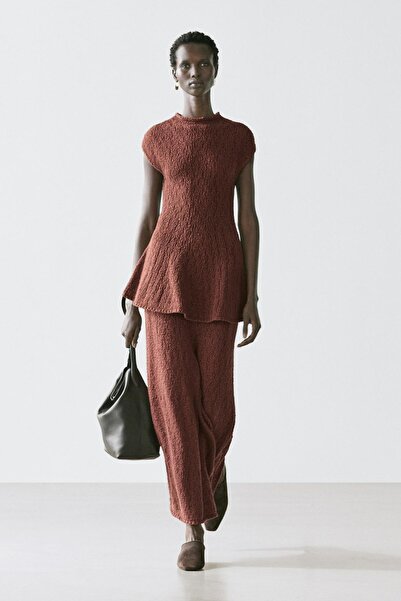 Massimo Dutti Pamuklu triko midi etek