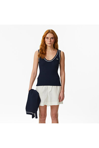 Lacoste Kadın Slim Fit Lacivert Bluz