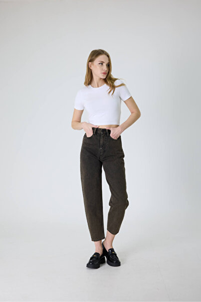 cracpot Kadın Cotton Yüksek Bel Slouchy Jeans