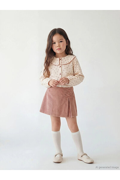 LC Waikiki LCW Kids Ecru στρογγυλός γιακάς Σετ 3-τεμαχίων για κορίτσια