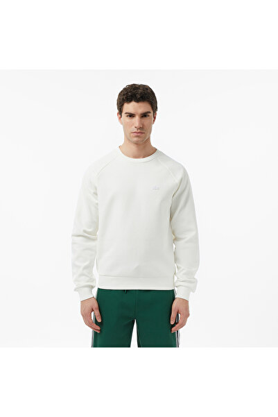 Lacoste Erkek Classic Fit Bisiklet Yaka Krem Sweatshirt