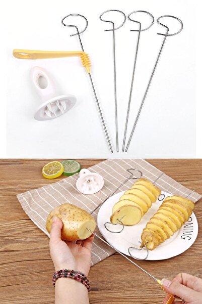 FeyzaDesign Çubukta Şekilli Patates ve Salatalık Cips Yapma Aleti, Pratik Kesici