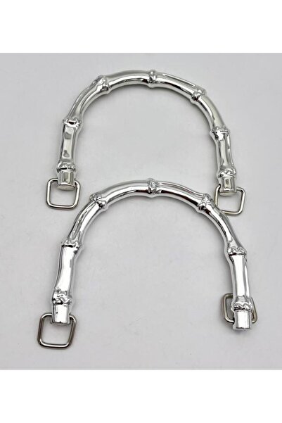 angel çanta aksesuar Acrylic Look Plastic Bag Handle Silver Color