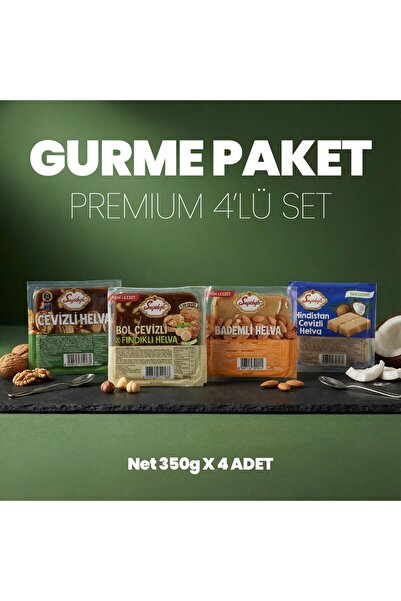 Seyidoğlu Yaz Helva Çeşitleri 350 gr 4'lü Set – Bademli, Cevizli, İncirli, Ku...
