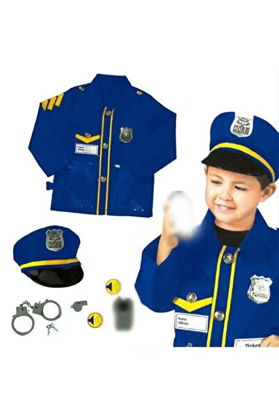 Arabest Kids 7 Piece Policeman Pretend Play Set Includes Shirt, Hat, Whistle ...