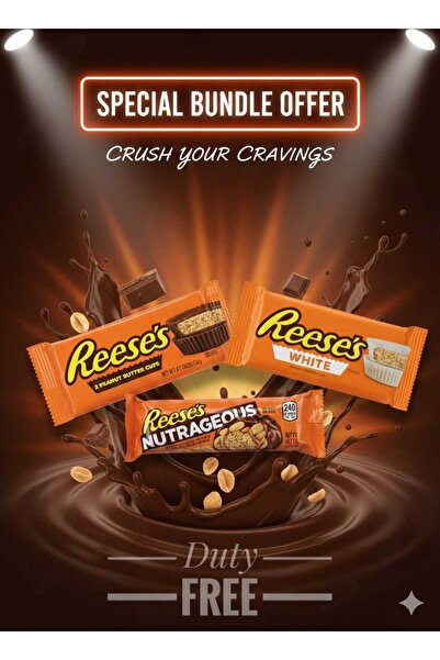 hijazigroup Reese’s 3’lü Çikolata Bar Seti – Peanut Butter Cups, White & Nutr...