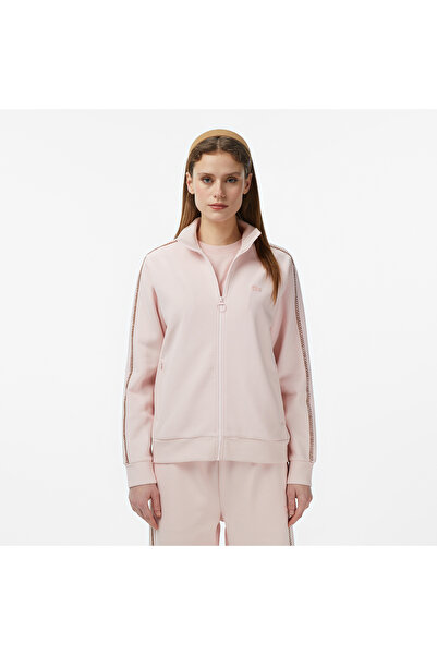 Lacoste Kadın Regular Fit Dik Yaka Açık Pembe Sweatshirt