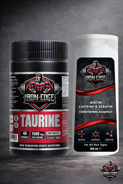 IRON EDGE Taurine 500 Mg 120 Tablets+ Shampoo (Per Serving 1500 Mg) 40 Servings
