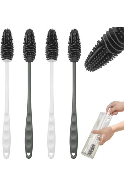 Arabest 4pcs Silicone Bottle Brush, Water Bottle Brush Cleaner Brush, Reusabl...