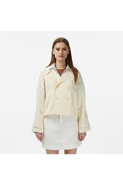 Lacoste Kadın Relaxed Fit Bej Trençkot