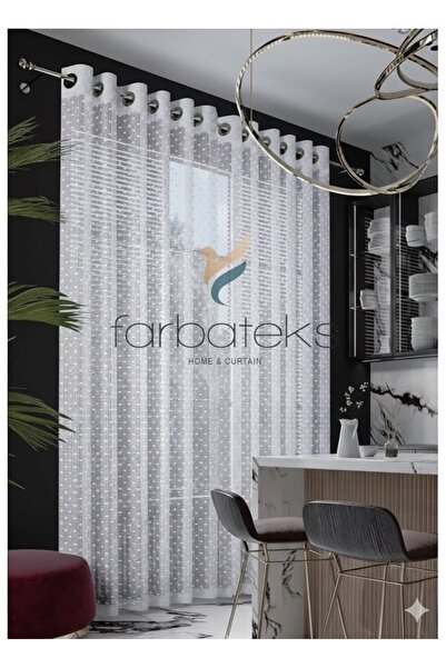 farbateks Polka Dot Round Circle Dot Tulle Curtain Bird's Eye Curtain Rustic ...