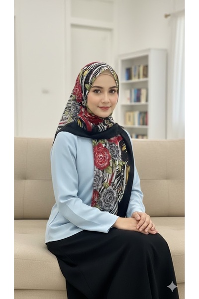 her evemağaza Printed Tulbent Scarf 100X100 cm