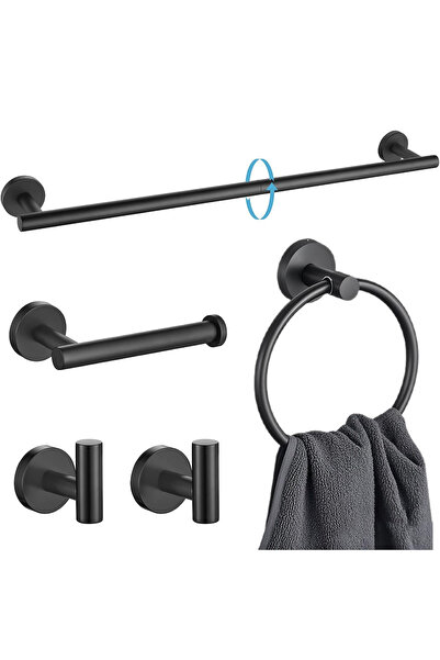 Sumkyle Bathroom Hardware Set 5 Pieces, SUS304 Stainless Steel Towel Bar Set