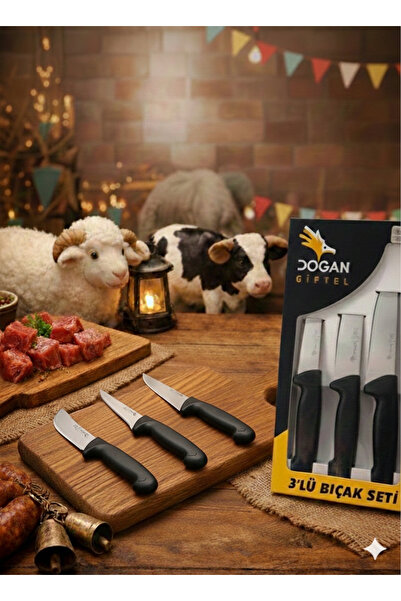DOĞAN ÇİFTEL 3'lü Bıçak Seti (Kurban Seti)