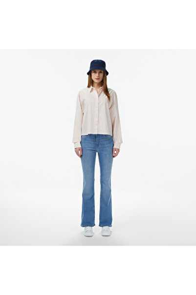Lacoste Kadın Slim Fit Mavi Jean Pantolon