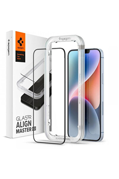 Spigen STICLĂ TĂMURĂ ALM GLASS FC PENTRU IPHONE 13 / 13 PRO / 14 NEGRU