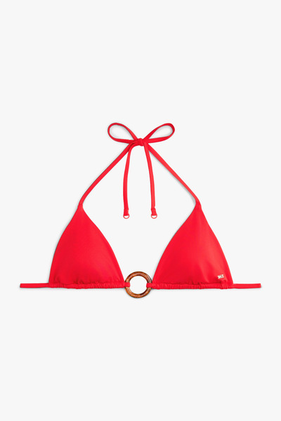 Tommy Hilfiger Women's Triangle Rp Orange Bikini Top