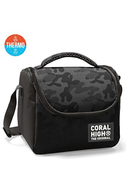 Coral High صندوق غداء حراري منقوش باللون الأسود للأطفال 37138