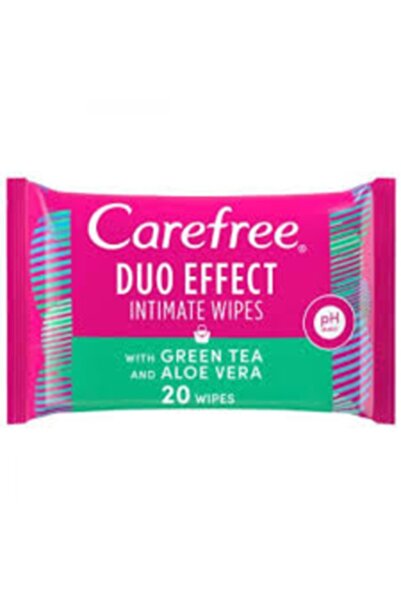 Carefree مناديل مبللة ثنائية التأثير للمناطق الحساسة برائحة الشاي الأخضر، ٢٠ ...