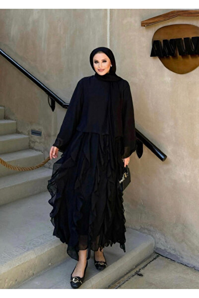 silanbutikco Şifon kumaş şık tasarımlı alt üst etekli premium takım