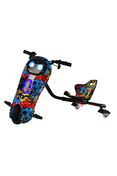 Rally سكوتر كهربائي ثلاثي العجلات للانجراف مع خوذة وواقي للركبة والمرفقين، مت...