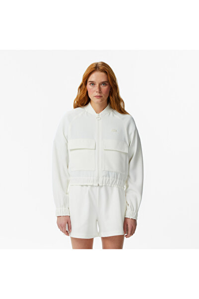 Lacoste Kadın Regular Fit Fermuarlı Krem Ceket