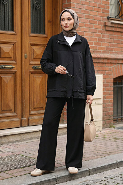 MODAQU Cu fermoar bumbac moale seturi Negru