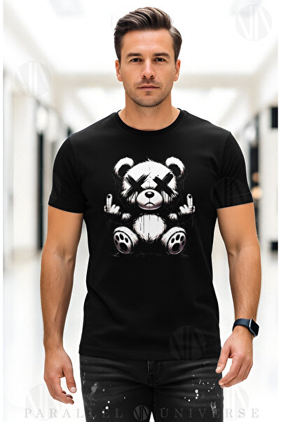 PARUNIV Angry Bear men's t-shirt, masculine streetwear