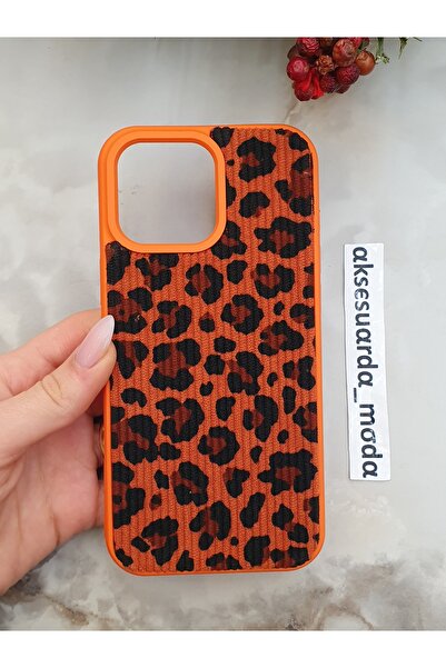 ZB Aksesuarda Moda غطاء هاتف فاخر بنمط جلد الفهد من القماش المخملي متوافق مع ...