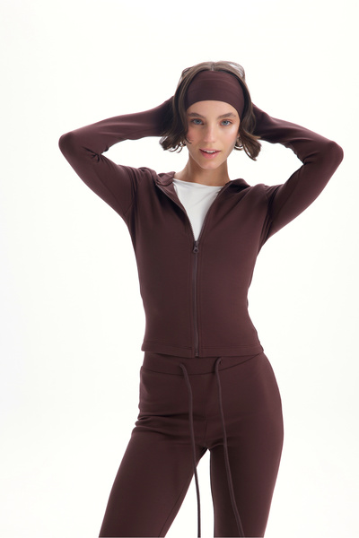 MAI STUDIOS CO. Miyon Bandana Detay Kahve Kapüşonlu Takım