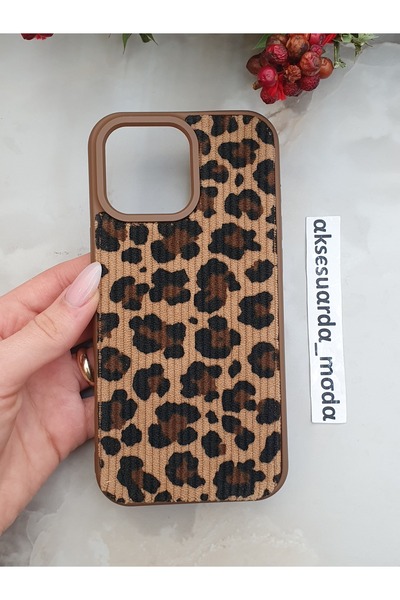 ZB Aksesuarda Moda Luxury Phone Case with Leopard Print Velvet Fabric Compati...