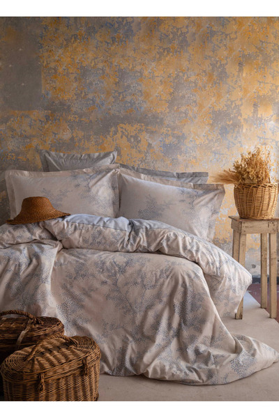 Apricitas HOME Çift Kişilik Mila Mavi Nevresim Takımı