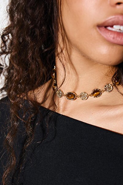 Bershka Taşlı choker kolye