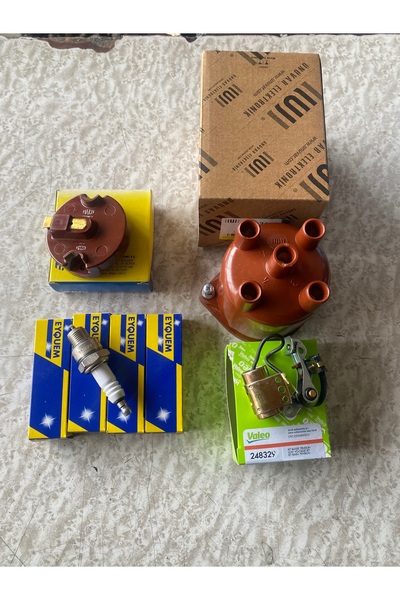 VALEO R12 ATEŞLEME SETİ (Dist kap+platin Meksefe+Tevzi M.+Buji Tk) 1.Kalite