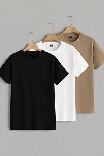 zs zaos fashion Men's Crew Neck Regular Fit Plain Basic T-Shirt Comfortable S...