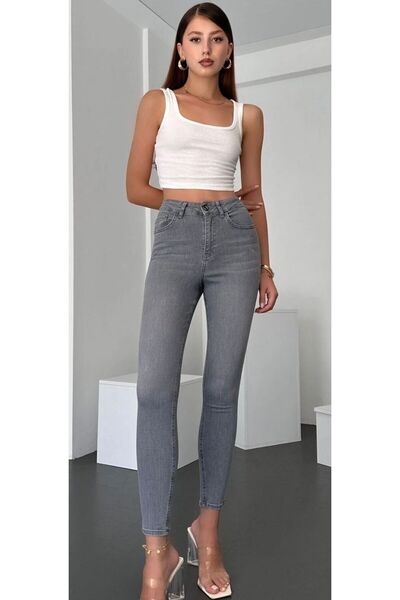 Pubi New Season Women's Skinny Gray Jeans