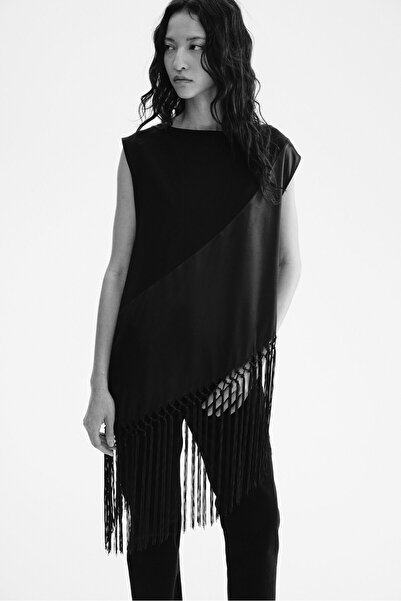 H&M Püsküllü Asimetrik Üst