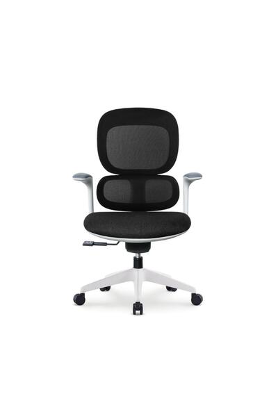 Fatio كرسي مكتب تنفيذي عصري مريح بدون مسند رأس، إطار أبيض، ارتفاع قابل للتعدي...