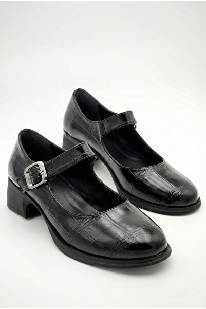 Shoesers Women's Crocodile Design Loafers Buckled Daily Block Heel Pack Shoes...