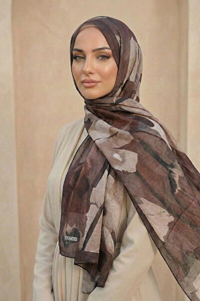 Sultan Eşarp Sultan Patterned Bamboo Kraş Shawl - Tulip Model - Dk05-01