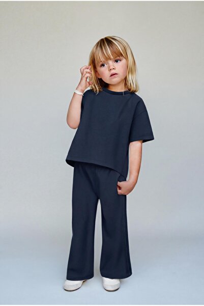 Magu Set de trening pentru fete, bumbac piese, bleumarin tricou