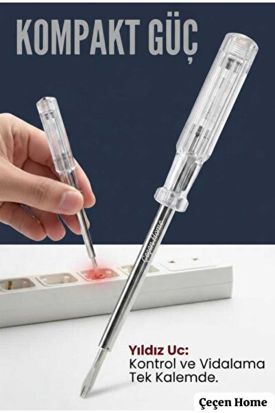 ÇEÇEN HOME (1 Piece) Star Tip Electric Test Pen Screwdriver Phase Tester Volt...