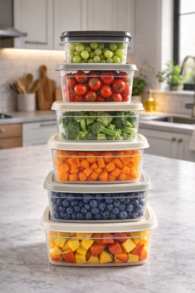 House More 6-Piece Square Storage Container Set (275Ml-500Ml-850Ml-1350Ml-210...