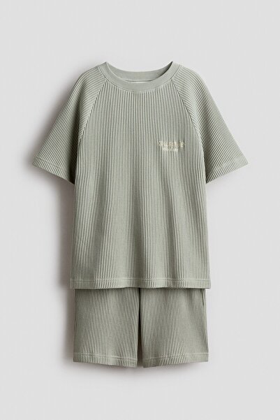 H&M 2 Parçalı Petek Dokulu Jarse Set