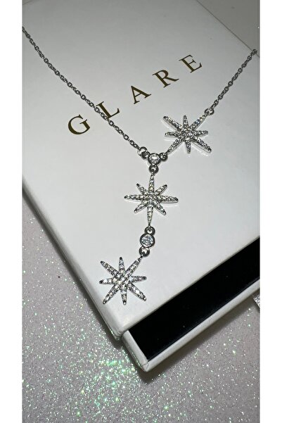 GLARE JEWELRY CO قلادة ستار نورث موديل واي من الفولاذ المقاوم للصدأ بتصميم 40...